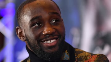 LONDON, ENGLAND - JANUARY 15: Terence Crawford speaks during a Terence Crawford and Amir Khan Press Conference on January 15, 2019 in London, England. Amir Khan has agreed to face undefeated WBO world welterweight champion Terence Crawford in the United States on 20 April. (Photo by Justin Setterfield/Getty Images)