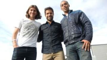Filipe Luis, Diego y Miranda, futbolistas brasile&ntilde;os del Atl&eacute;tico de Madrid.