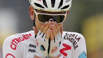 Cycling - Tour de France - Stage 9 - Cluses to Tignes - France - July 4, 2021 AG2R Citroen Team rider Ben O&#039;Connor of Australia celebrates winning stage 9 REUTERS/Benoit Tessier