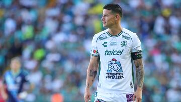 James Rodriguez of Leon during the 15th round match between Leon and Puebla as part of the Liga BBVA MX, Torneo Clausura 2025 at Nou Camp Stadium, on April 12, 2025 in Leon, Guanajuato, Mexico.