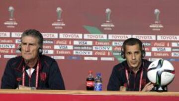 El entrenador del San Lorenzo, Edgardo Bauza y el centrocampista Leandro Romagnoli.