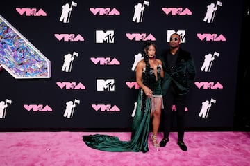 Bianca Belair and Montez Ford attend the 2023 MTV Video Music Awards at the Prudential Center in Newark, New Jersey, U.S., September 12, 2023. REUTERS/Andrew Kelly