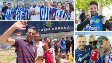 En Fuenlabrada se vivió una fiesta entre aficiones: este era el ambiente en la capital