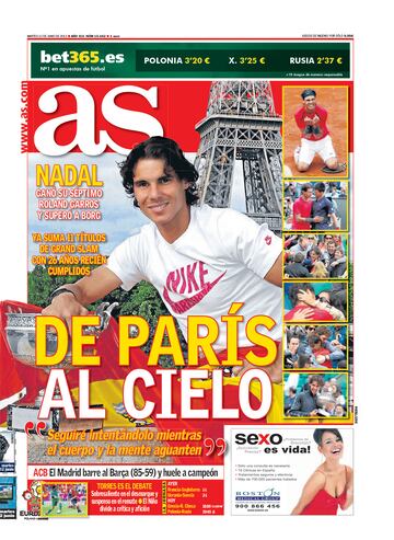 Rafa Nadal a través de las portadas de As