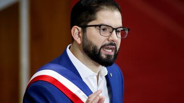 Chile's President Gabriel Boric speaks during his annual address at the National Congress building in Valparaiso, Chile June 1, 2024. REUTERS/Rodrigo Garrido