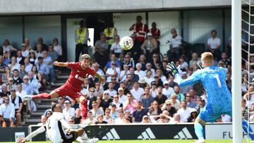 LONDON, ENGLAND - AUGUST 06: ( SUN OUT,THE SUN ON SUNDAY OUT) Luis Diaz of Liverpool during the Premier League match between Fulham FC and Liverpool FC at Craven Cottage on August 06, 2022 in London, England. (Photo by Andrew Powell/Liverpool FC via Getty Images)