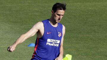Kalinic con el Atlético.