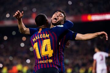 3-0. Malcom celebró el tercer gol con Munir.