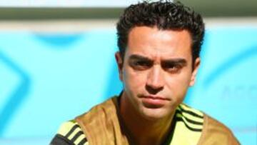 Xavi, en el banquillo en su adiós a la Selección.