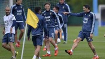 Argentina, durante el entrenamiento de ayer.
