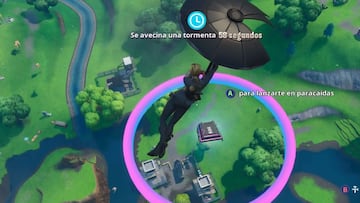 Fortnite Battle Royale: c&oacute;mo conseguir el Fortbyte #04 descendiendo en picado a trav&eacute;s de los anillos situados sobre Balsa Bot&iacute;n con la estela Senda de plasma equipada