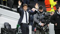 Conte, durante su primer partido con el Tottenham.