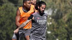 Isco, en un entrenamiento de esta pretemporada.