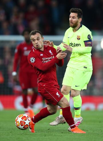 Xherdan Shaqiri con Leo Messi.