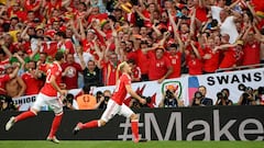 Ramsey celebra su gol.