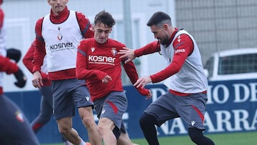 Aimar, a la izquierda, durante un entrenamiento anterior.