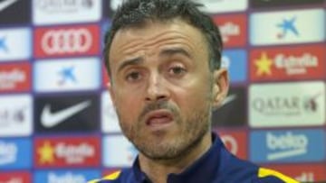 Luis Enrique, en la rueda de prensa de este sábado.