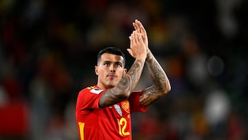 Pedro Porro, en el partido contra Georgia.