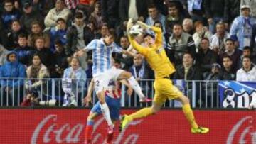 Courtois, en el partido ante el Málaga.