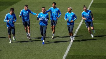 Entrenamiento del Madrid.