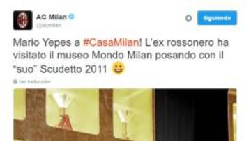 Yepes visita en Milán el museo de su último Scudetto de 2011
