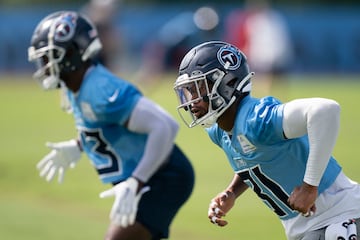 Aug 14, 2022; Nashville, Tennessee;  Tennessee Titans free safety Kevin Byard (31) runs through drills during a training camp practice at Ascension Saint Thomas Sports Park.  