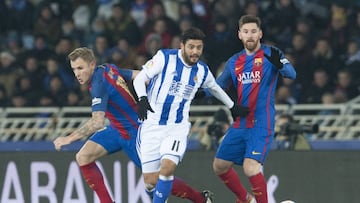 Carlos Vela y la Real Sociedad no pueden con el Barcelona