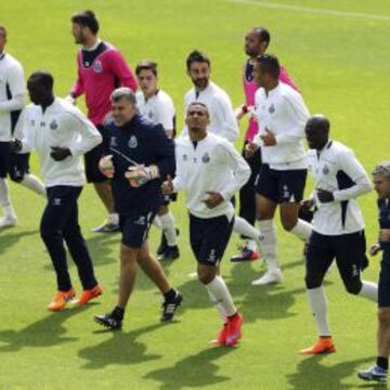 El Oporto durante un entrenamiento.