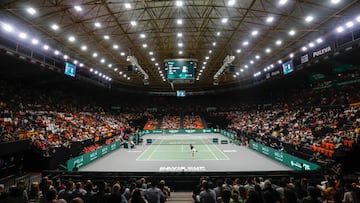 Panorámica de la Fuente de San Luis durante el partido España-Serbia.