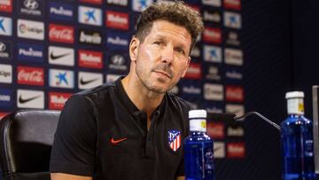 Simeone, en la conferencia de prensa previa al derbi madrile&ntilde;o.