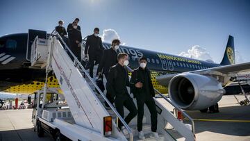 El Dortmund llegando a Roma.