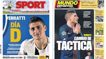 Portadas de los diarios Sport y Mundo Deportivo del d&iacute;a 3 de julio de 2017.