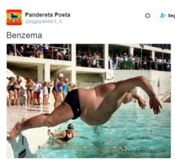Benzema falls over, memes and tweets take over the web