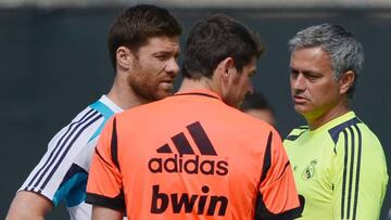 Xabi Alonso, Iker Casillas and Jose Mourinho during their time at Real Madrid