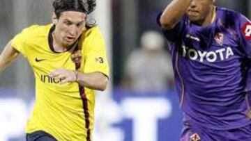 <b>CÓMODAMENTE.</b> El Barcelona se impuso con claridad a la Fiorentina por 1-3 en el partido homenaje a Artemio Francchi.