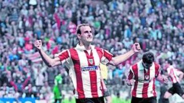 <b>GOL CLAVE. </b>Ion Vélez festeja el gol de la victoria ante el Betis, el que dio la salvación matemática al Athletic antes de la final de Copa.