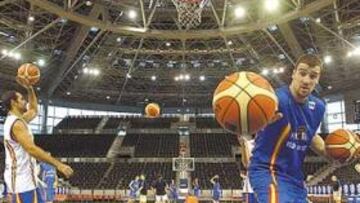<b>GRAN ESTRENO. </b>La Selección se entrenó ayer en el Madrid Arena (antiguo Rockódromo), la nueva pista del Estudiantes, que hoy vivirá su puesta de largo como pabellón de baloncesto.