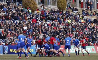 España ganó 16-14 a Rusia en el primer partido del Campeonato de Europa (Seis Naciones B) disputado en el Estadio Central Universitario de Madrid. 
