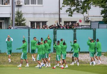 Marruecos se entrena antes del partido frente a España