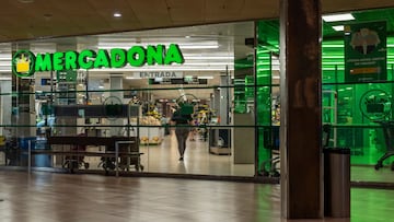 Manacor, Spain; july 21 2023: Main facade of a supermarket of the Spanish chain Mercadona. Manacor, island of Mallorca, Spain