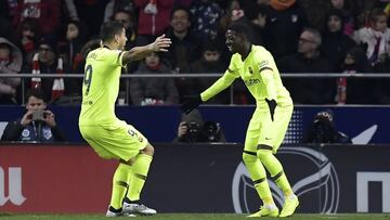 Dembélé, feliz con Suárez.
