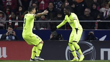 Demb&eacute;l&eacute;, feliz con Su&aacute;rez.