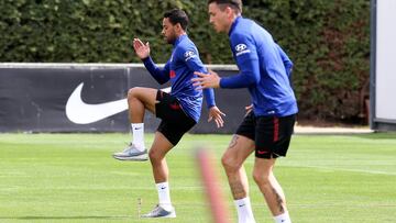 Lodi con Giménez en su regreso al trabajo tras su positivo en coronavirus.