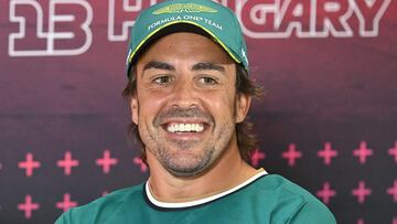 Fernando Alonso en la rueda de prensa del GP de Hungría.
