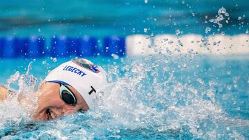 GREENSBORO, NORTH CAROLINA - NOVEMBER 29: Katie Ledecky competes in the Women's 800 Meter Freestyle Final on day 1 of the Toyota US Open on November 29, 2023 in Greensboro, North Carolina.   Jacob Kupferman/Getty Images/AFP (Photo by Jacob Kupferman / GETTY IMAGES NORTH AMERICA / Getty Images via AFP)