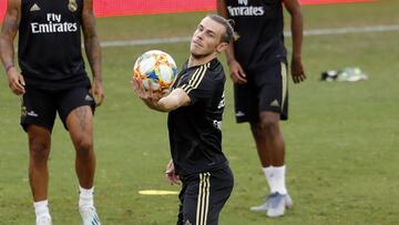 Gareth Bale, durante el entrenamiento del Real Madrid en Washington previo al partido contra el Arsenal.