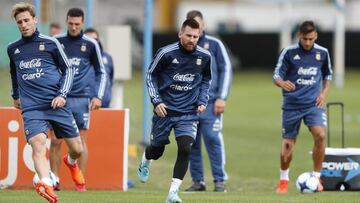 Buenos Aires 03 Octubre 2017
 Eliminatorias Rusia 2018
 Entrenamiento de la Selecci&oacute;n Argentina previo al partido contra Peru, en el Predio Julio H Grondona.
 Lionel Messi de Argentina
 Foto Ortiz Gustavo 