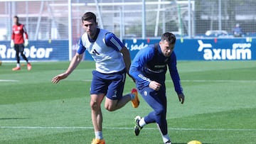 Areso durante un entrenamiento.