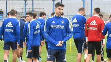 Jaume Grau, en el entrenamiento de esta ma&ntilde;ana en la Ciudad Deportiva.