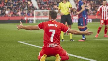 El delantero uruguayo del Girona, Cristhian Stuani, durante un partido.